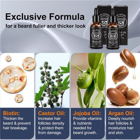 Beard Growth Kit - Beard Kit for Men W/Handmade Beard Growth Oil, Beard Balm - Picture 5 of 8